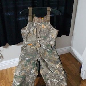 Insulated camo overalls. Size medium